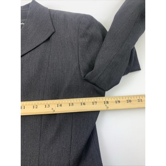 BOGO Carla Carini Wool Blazer Gray Beaded Buttons Collared Made Italy Womens 38 - Picture 9 of 14